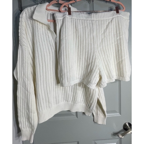Anthropologie V-Neck Sweater Set White NWT Size XL - Picture 6 of 15